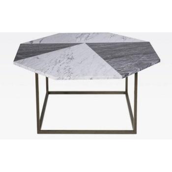 Moderne Wohnzimmermöbel: Casa Padrino Luxus Couchtisch (Schwarz/Weiß) – 90 × 90 cm, 42 cm hoch