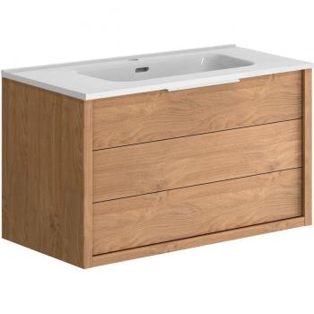 Meuble suspendu 80 cm chêne Sorento avec vasque intégrée