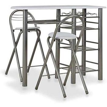 VidaXL Ensemble de mobilier de bar en bois et acier