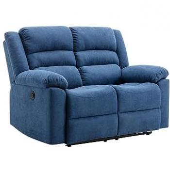 Burolo 2‑Personen‑Relaxsofa – elektrische Sitzfunktion, Stoff, Blau