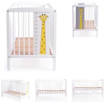 Cangaroo Babybett Amelia 120 x 60 cm, Buche, 3 Höhenverstellungen, Gitterbett in Weiß