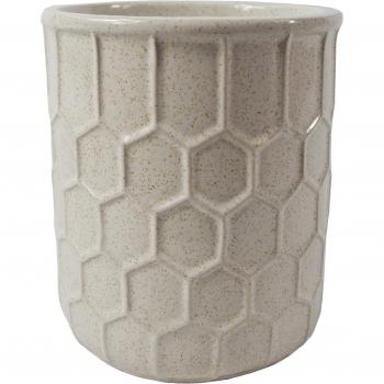 White Honeycomb Ceramic Planter