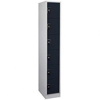 WOLF Compact Locker with 6 Shelves, Light Grey