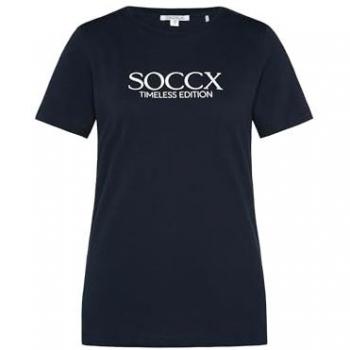SOCCX Kurzarmshirt Basic T-Shirt mit Logo (Baumwolle)