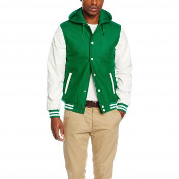 Urban Classics Herren Jacke Kapuzenjacke Oldschool College Jacke, Mehrfarbig