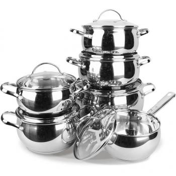 Cocina Feel Maestro: Cacerolas Plateadas de Acero MR‑3501‑12