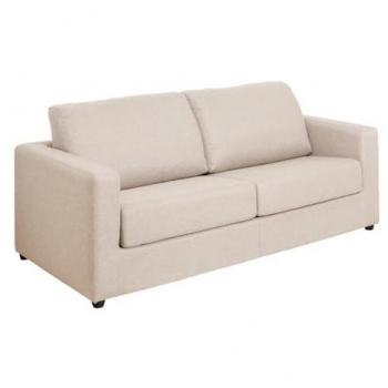 VENTE-UNIQUE Sofá cama de 3 plazas con apertura italiana en tela beige