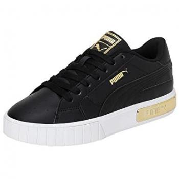 Turnschuhe Puma Cali Star Glam schwarz weiß gold Frau Schuhe