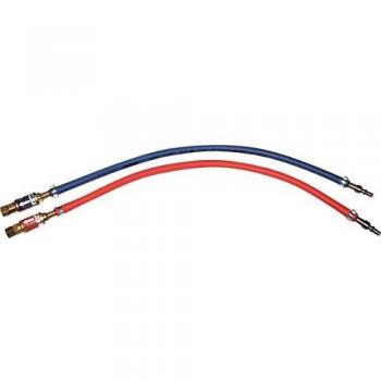 Manchettes oxygène et acétylène + retour pareflamme + raccords Stoptac 6.3 mm 50 cm