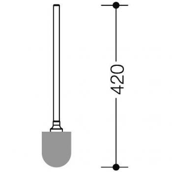 Brosse WC HEWI inox mat, modèle 162, système détaché