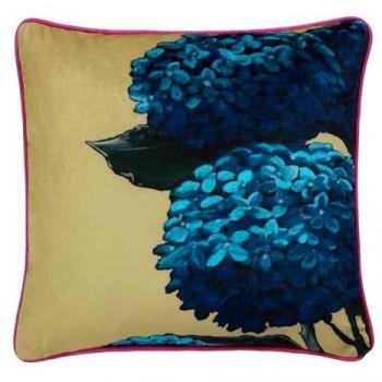 Laurence Llewelyn‑Bowen Hiyah Hydrangea Velvet Cushion (Lime, 43×43 cm)