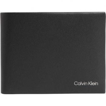 Sleek Calvin Klein Black Leather Wallet for Men with Coin Pocket