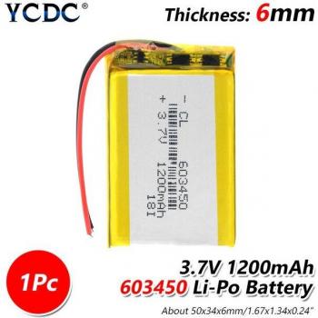 Batería de Polímero de Litio 1200mAh 3.7V Recargable con PCB