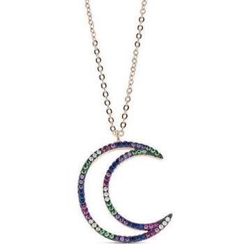 Collar Dalli de Plata con Baño de Oro Rosa y Piedras de Colores