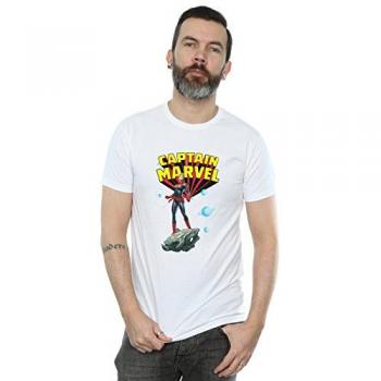 Herren Captain Marvel im Weltraum, Space Pose T-Shirt, S