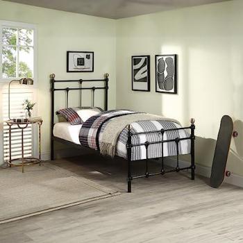 Retro Bayford Metal Bed Frame featuring 15 cm Comfort Foam Mattress