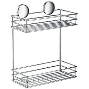 Smedbo Duschkorb Design, doppelt, Edelstahl, selbstklebend