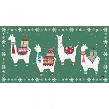 Alfombra Lavable Vinilo Llamas Verde 40x78 cm