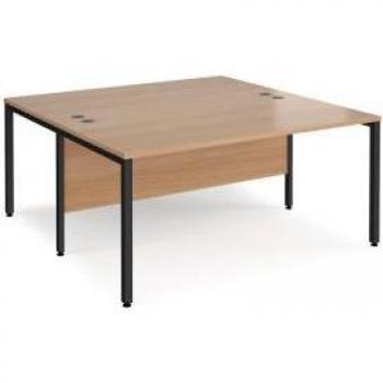 Office Duo Maestro 25 1600mm x 1600mm Dual Desk with Black Bench