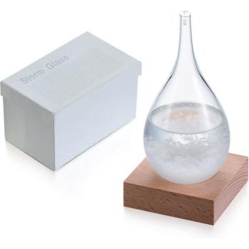 Decorative Storm Glass Weather Monitor with Wooden Base