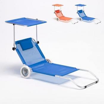 Tumbona playa con ruedas y toldo plegable Banana
