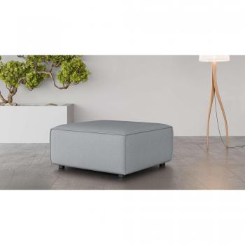 Polsterhocker INOSIGN Cavan – Grau, 90 × 90 × 42 cm, Wellenunterfederung, Bouclé‑Variante