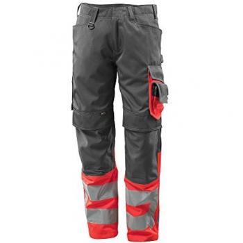 Mascot Leeds Performance Trousers Dark Anthracite/Hi-Vis Red