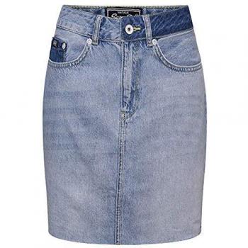 Jeune Élégance – Jupe mini denim bleu Superdry