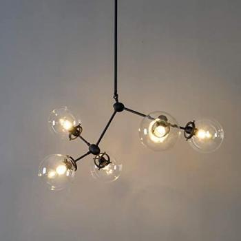 Odulia Suspension Verre 5 Boules Éclairage