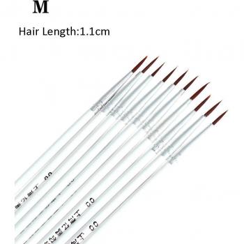 10 Stück Künstlerpinsel mit Nylonfaser und Holzgriff für Aquarell