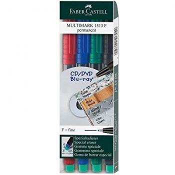 FABER-CASTELL Permanent-Marker MULTIMARK F, 4er Etui