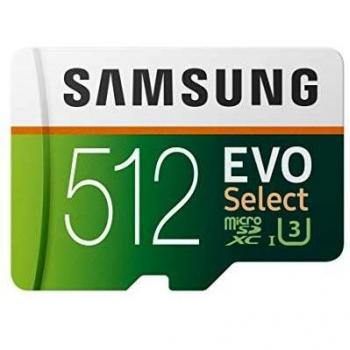 Samsung EVO Select 512 GB microSD – 100 MB/s Schreibgeschwindigkeit, Full‑HD