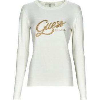 Sweat-shirt Guess LS EDIE RN TONAL LOGO SWTR Blanc EU XS