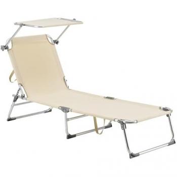 Couch de Verano Aluminio y Poliéster Beige Mate