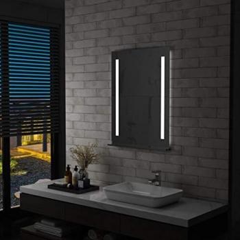 Specchio da Bagno con Illuminazione LED e Ripiano 60x80 cm