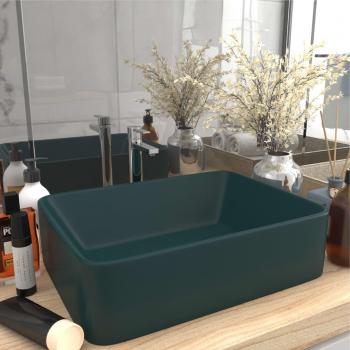 Sonata Luxury Wash Basin, Matt Dark Green, 41x30x12 cm, Ceramic
