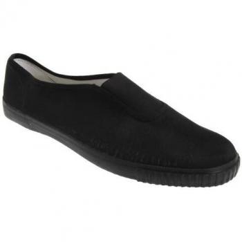 Dek Adults' Unisex Gusset Black Canvas Plimsolls