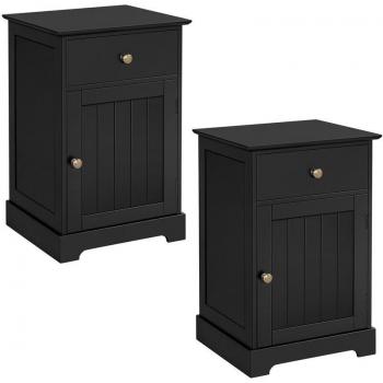 Mesillas Nocturnas Blancas con Cajón – Juego de 2 piezas