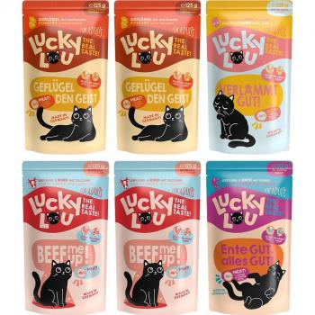 Lucky Lou Adult Cibo Bagnato per Gatti – 6x125 g in buste, alta qualità, proteine pure – Tasty Mix