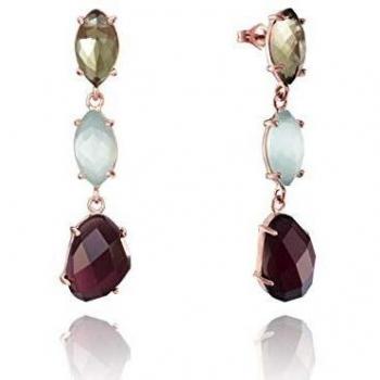 Pendientes Viceroy Elegant de Plata Bañada en Oro Rosa y Piedras