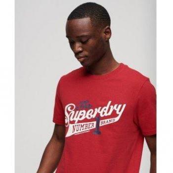Camiseta Vintage Scripted College roja de Superdry para hombre