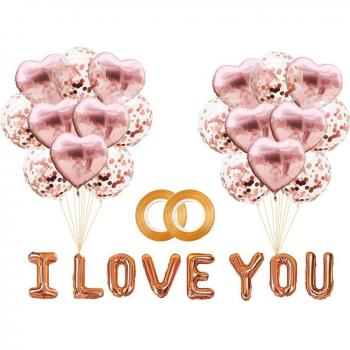 30Pcs Heart-Shaped Foil Balloons for Valentine's Day and Wedding Events