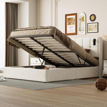 TANANT Modernes Doppelbett mit integrierten Steckdosen
