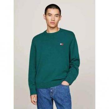 Tommy Jeans Size L Round-neck Knit Top in Green