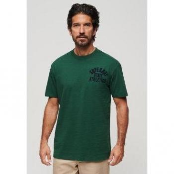 Superdry Men's Pine Green Short Sleeve T-Shirt with Embroidered Logo
