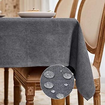 Durable Faux Linen Table Cover