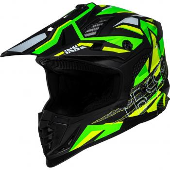 IXS 363 2.0 Casco Integral Negro Mate con Acabado Amarillo y Verde