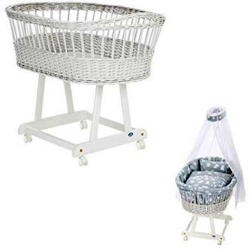 Alvi® Culla Birthe con biancheria animali dello zoo blu polvere 911-1