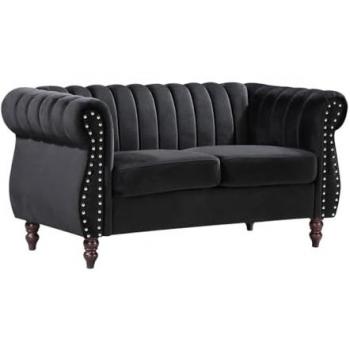 Sofá chesterfield 2 plazas negro TRUMBO