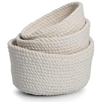 Set de Paniers Coton pour la Maison Zeller 3 Blanc